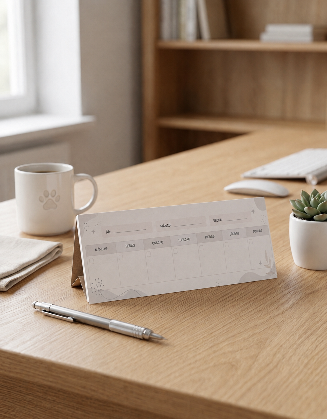 Bordskalender - Veckoplanerare För Skrivbordet - Modern