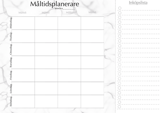 Måltidsplanerare Marmor